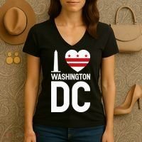 I Love Washington Dc Women's V-Neck T-Shirt thumb 3