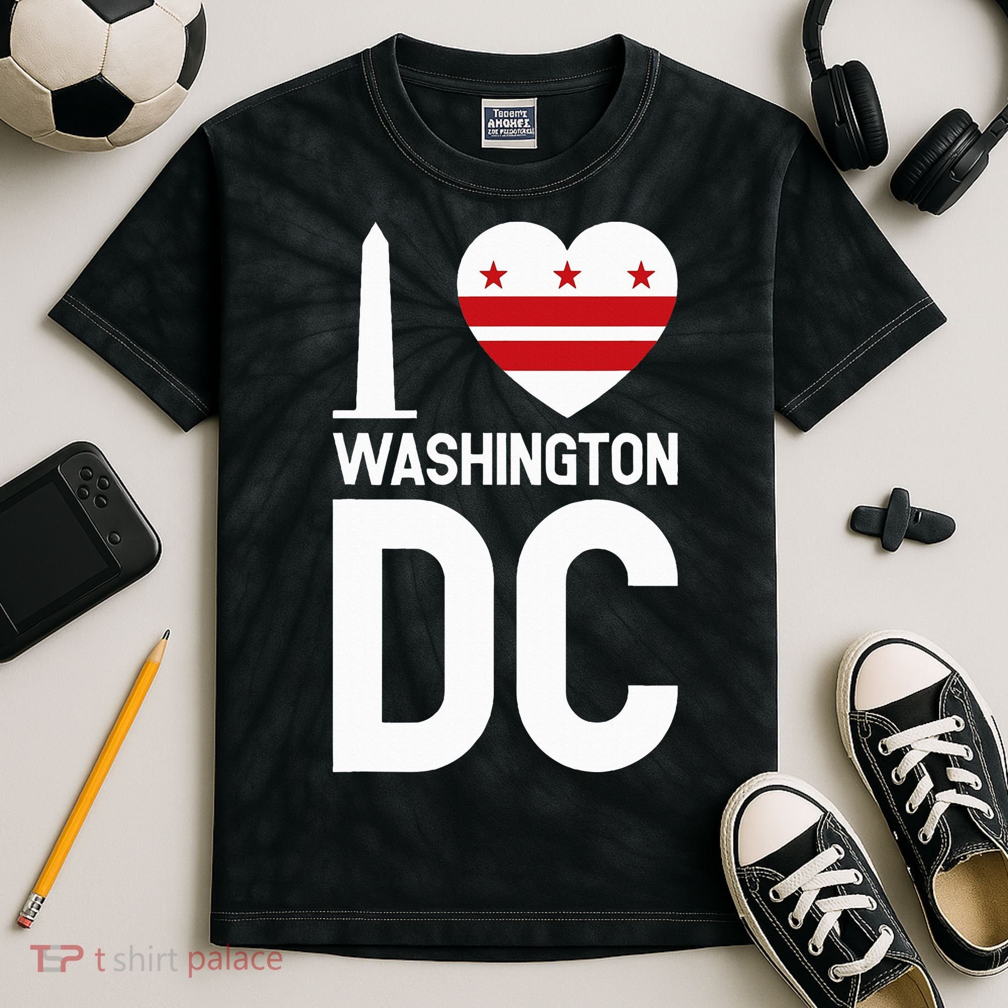 I Love Washington Dc Kids Tie-Dye T-Shirt