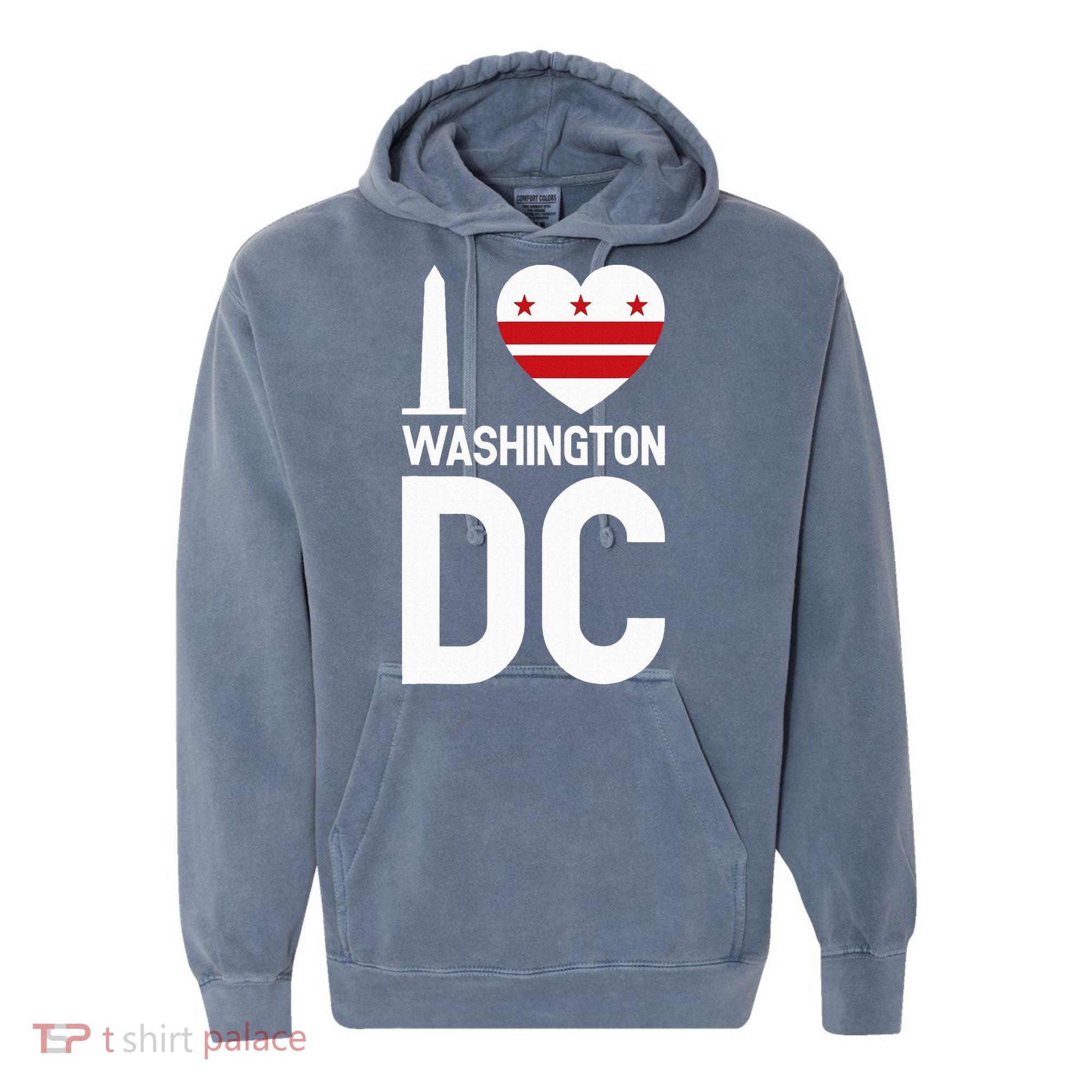 I Love Washington Dc Comfort Colors Garment-Dyed Hooded Sweatshirt
