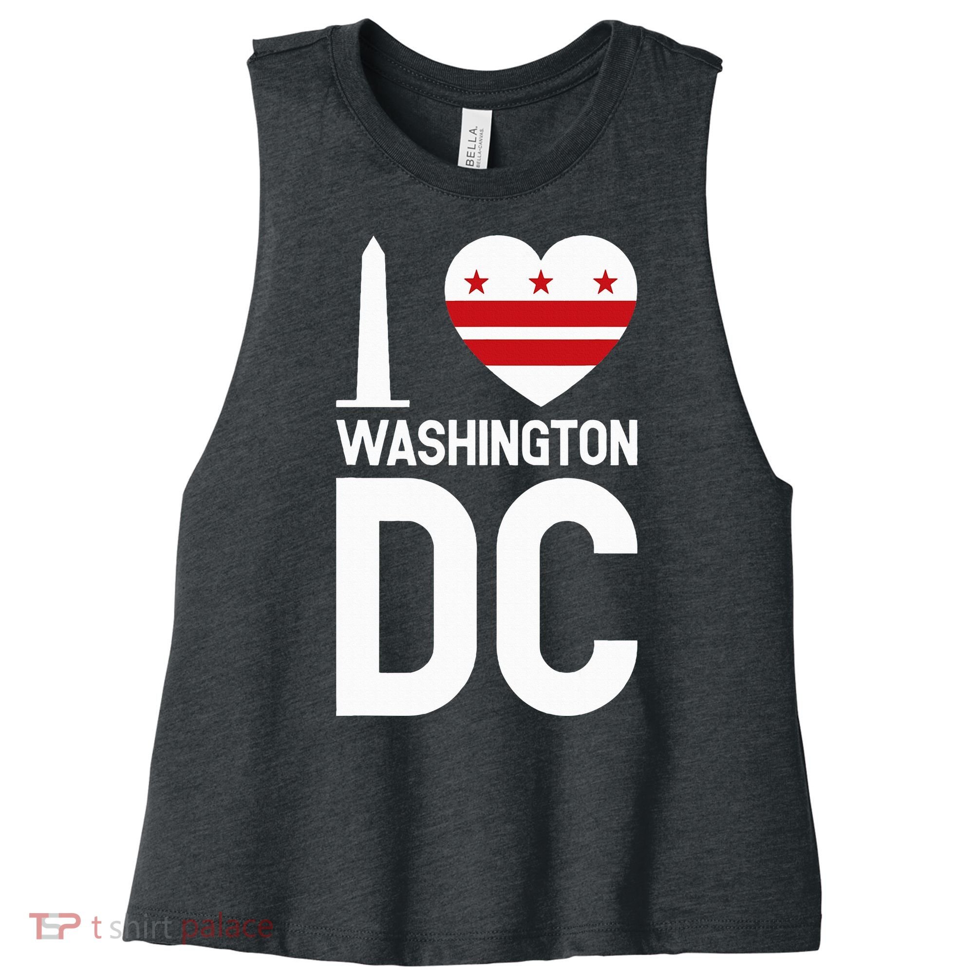 I Love Washington Dc Women's Racerback Cropped Tank