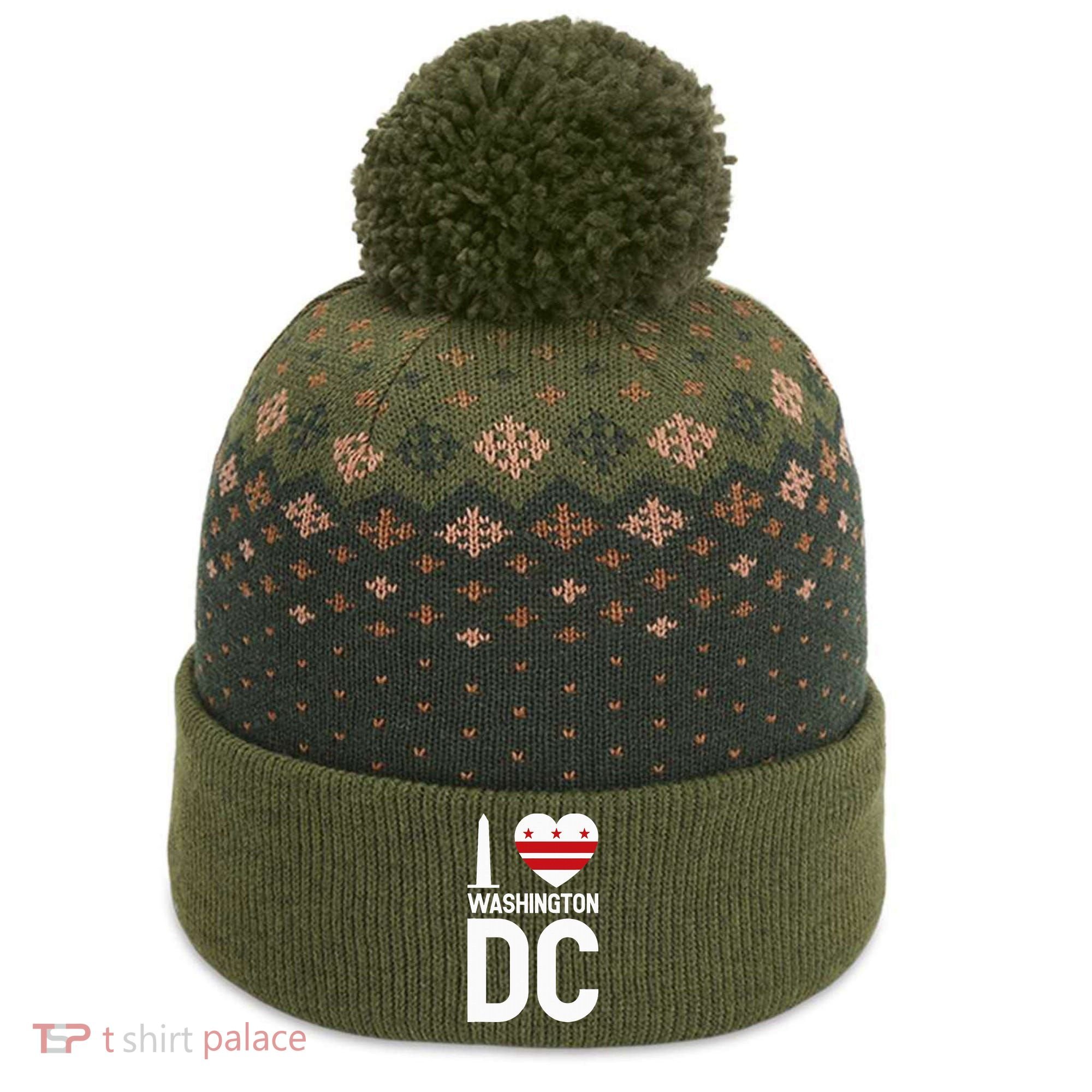 I Love Washington Dc The Baniff Cuffed Pom Beanie