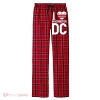 I Love Washington Dc Men's Flannel Plaid Pajama Pants thumb 0
