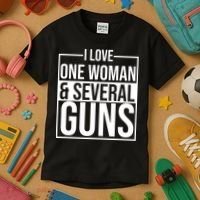 I Love Woman And Several Guns Kids T-Shirt thumb 3