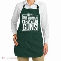 I Love Woman And Several Guns Apron thumb 2