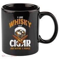 I Like Whisky And Cigars Cigars Smoker Alcohol Drinker 11oz C Handle Ceramic Mug thumb 0