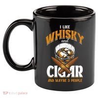 I Like Whisky And Cigars Cigars Smoker Alcohol Drinker 11oz C Handle Ceramic Mug thumb 2