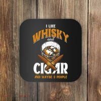 I Like Whisky And Cigars Cigars Smoker Alcohol Drinker Coaster thumb 0