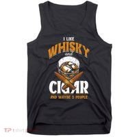 I Like Whisky And Cigars Cigars Smoker Alcohol Drinker Tank Top thumb 0