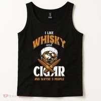 I Like Whisky And Cigars Cigars Smoker Alcohol Drinker Tank Top thumb 2