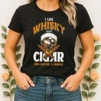 I Like Whisky And Cigars Cigars Smoker Alcohol Drinker Women's T-Shirt thumb 2
