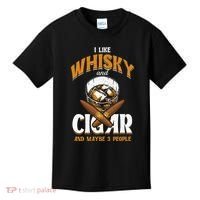 I Like Whisky And Cigars Cigars Smoker Alcohol Drinker Kids T-Shirt thumb 0