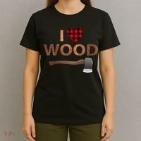 I Love Wood Lumberjack Heart Halloween Party Gift T-Shirt thumb 4