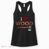 I Love Wood Lumberjack Heart Halloween Party Gift Women's Tank Top thumb 0