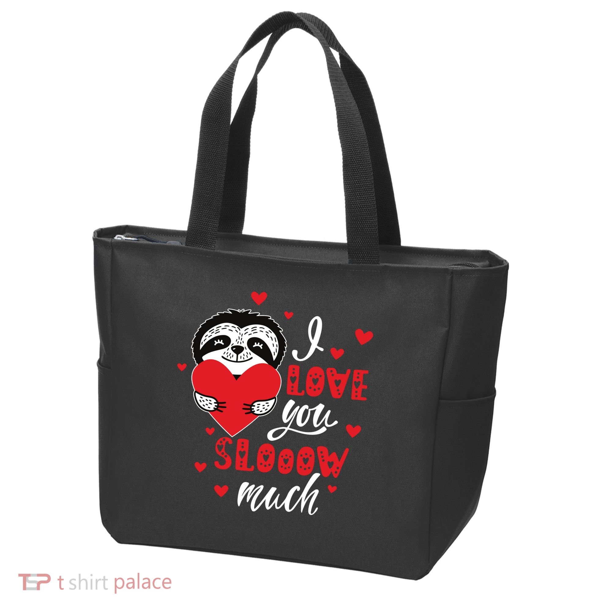 I Love You So Much Cute Sloth Valentines Day Gift Tote Bag