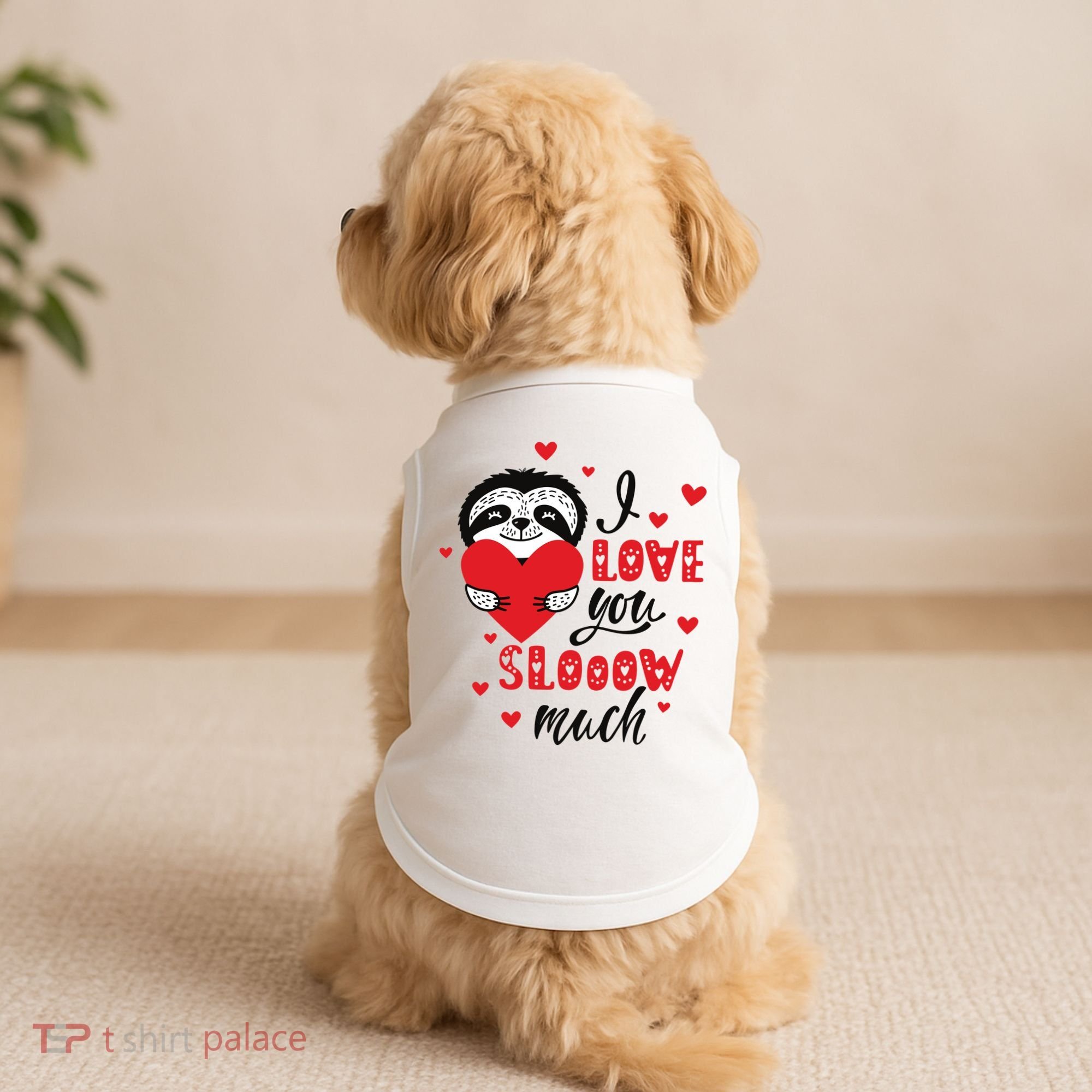 I Love You So Much Cute Sloth Valentines Day Gift Doggie Tank