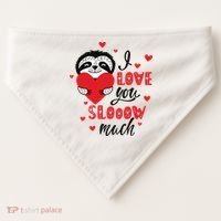 I Love You So Much Cute Sloth Valentines Day Gift USA-Made Doggie Bandana thumb 0
