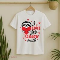 I Love You So Much Cute Sloth Valentines Day Gift T-Shirt thumb 2