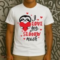 I Love You So Much Cute Sloth Valentines Day Gift T-Shirt thumb 3