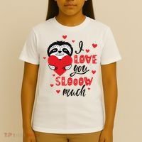I Love You So Much Cute Sloth Valentines Day Gift T-Shirt thumb 4