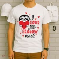 I Love You So Much Cute Sloth Valentines Day Gift T-Shirt thumb 6