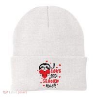 I Love You So Much Cute Sloth Valentines Day Gift Beanie thumb 0