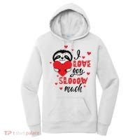 I Love You So Much Cute Sloth Valentines Day Gift Women's Hoodie thumb 0