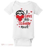 I Love You So Much Cute Sloth Valentines Day Gift Baby Bodysuit thumb 0