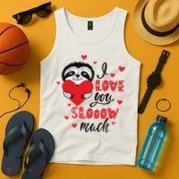 I Love You So Much Cute Sloth Valentines Day Gift Tank Top thumb 4