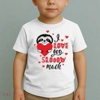 I Love You So Much Cute Sloth Valentines Day Gift Toddler T-Shirt thumb 2
