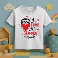 I Love You So Much Cute Sloth Valentines Day Gift Toddler T-Shirt thumb 3