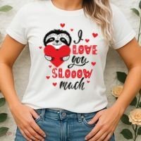 I Love You So Much Cute Sloth Valentines Day Gift Women's T-Shirt thumb 2
