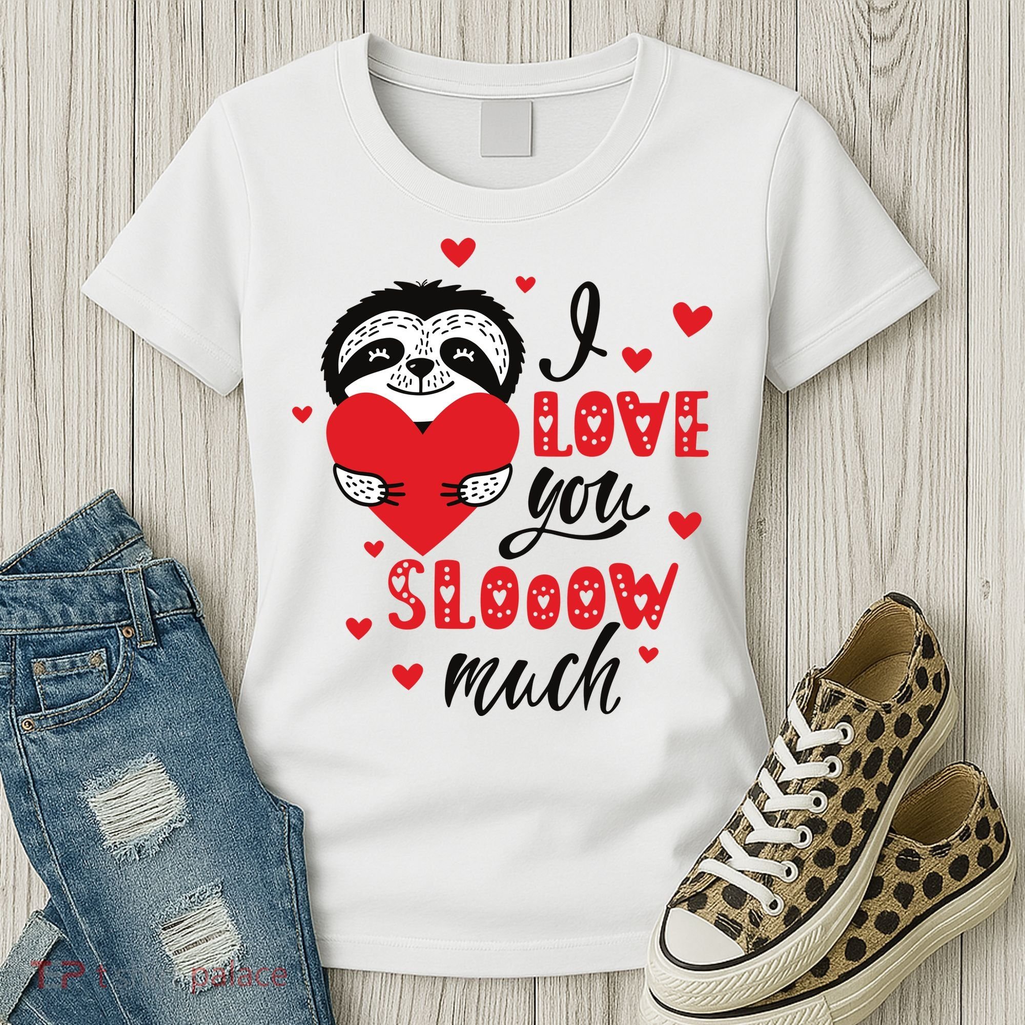 I Love You So Much Cute Sloth Valentines Day Gift Women's T-Shirt