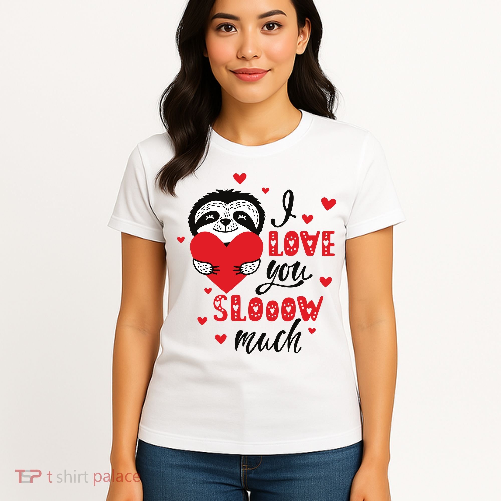 I Love You So Much Cute Sloth Valentines Day Gift Women's T-Shirt