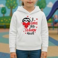 I Love You So Much Cute Sloth Valentines Day Gift Kids Hoodie thumb 3