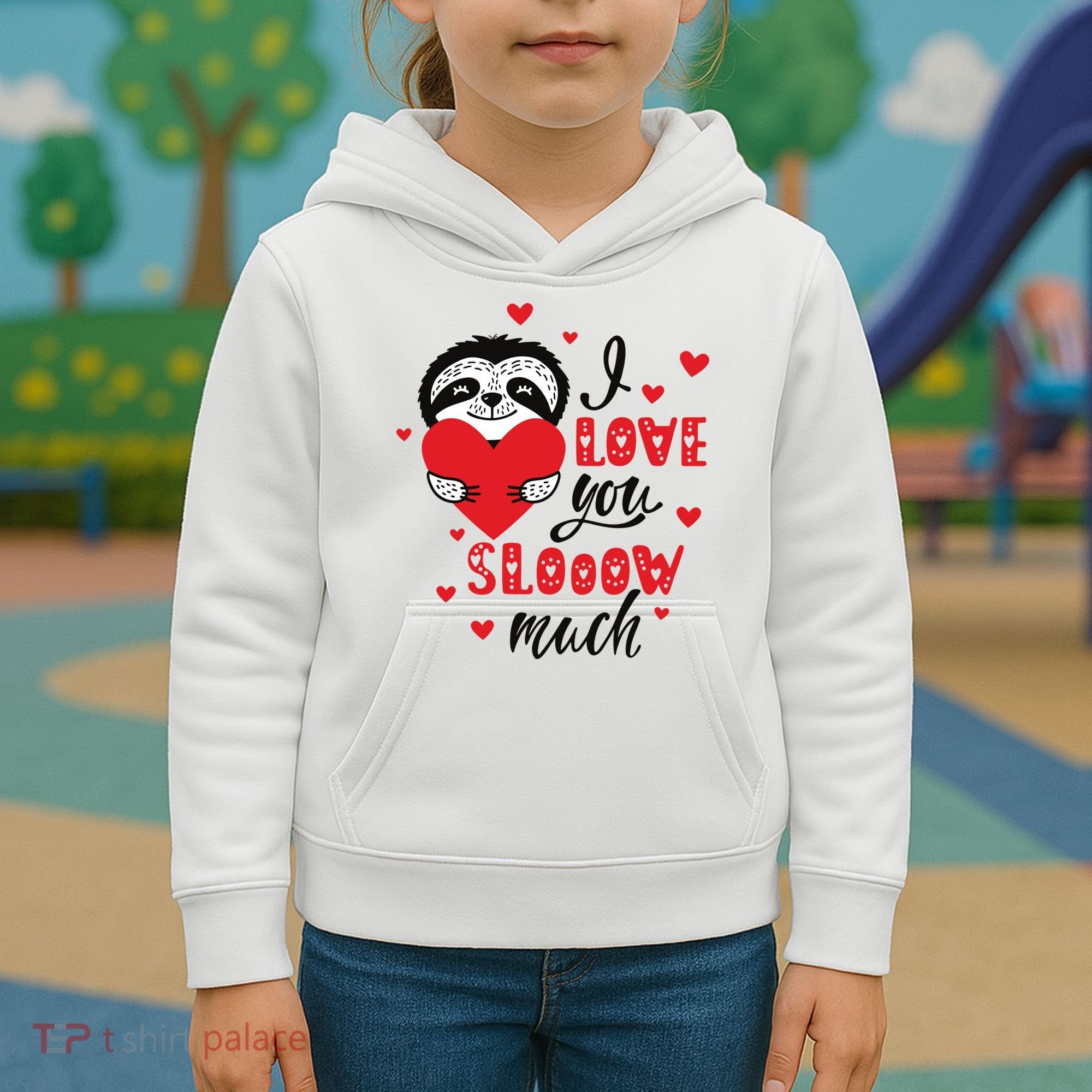 I Love You So Much Cute Sloth Valentines Day Gift Kids Hoodie
