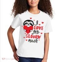 I Love You So Much Cute Sloth Valentines Day Gift Kids T-Shirt thumb 2