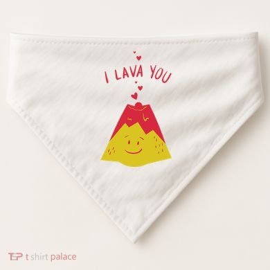 I Lava You Cute Funny Romantic Gift USA-Made Doggie Bandana