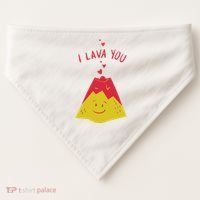 I Lava You Cute Funny Romantic Gift USA-Made Doggie Bandana thumb 0
