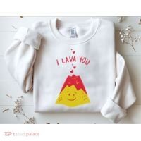 I Lava You Cute Funny Romantic Gift Sweatshirt thumb 2