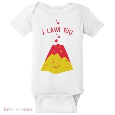 I Lava You Cute Funny Romantic Gift Baby Bodysuit