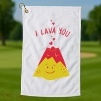 I Lava You Cute Funny Romantic Gift Golf Towel thumb 1