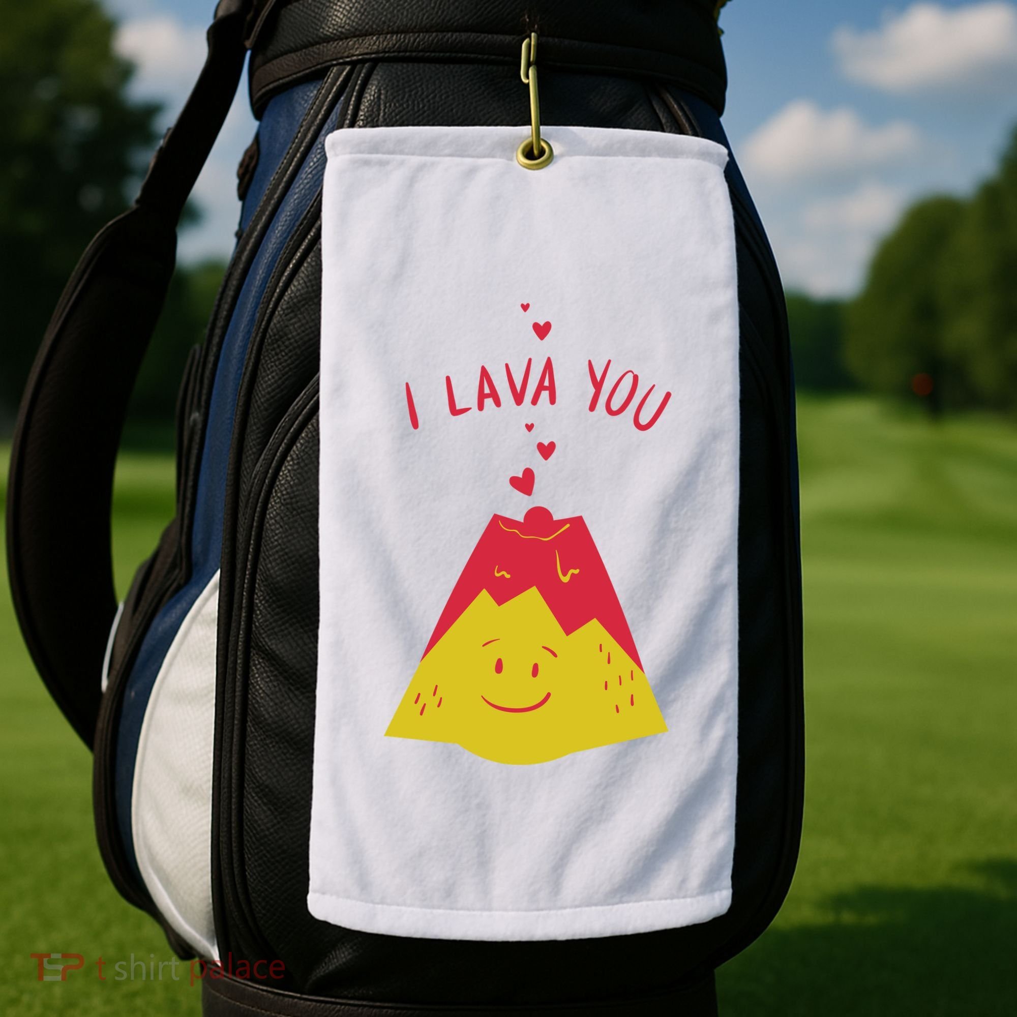 I Lava You Cute Funny Romantic Gift Golf Towel