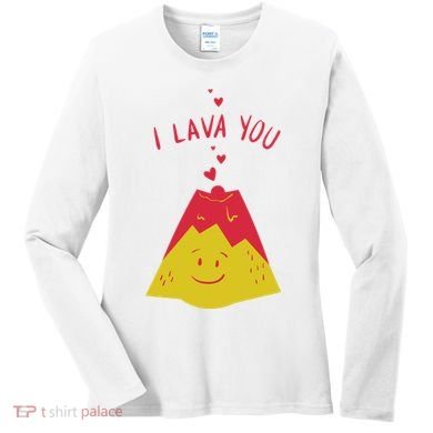 I Lava You Cute Funny Romantic Gift Women's Long Sleeve Shirt