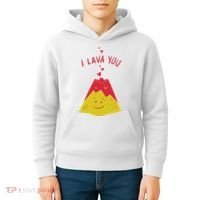 I Lava You Cute Funny Romantic Gift Kids Hoodie thumb 4