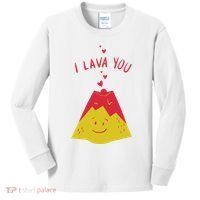 I Lava You Cute Funny Romantic Gift Kids Long Sleeve Shirt thumb 0