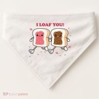 I Loaf You Valentines Day Funny Gift USA-Made Doggie Bandana thumb 0
