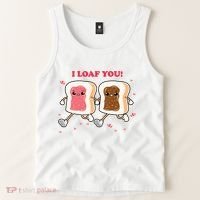 I Loaf You Valentines Day Funny Gift Tank Top thumb 2