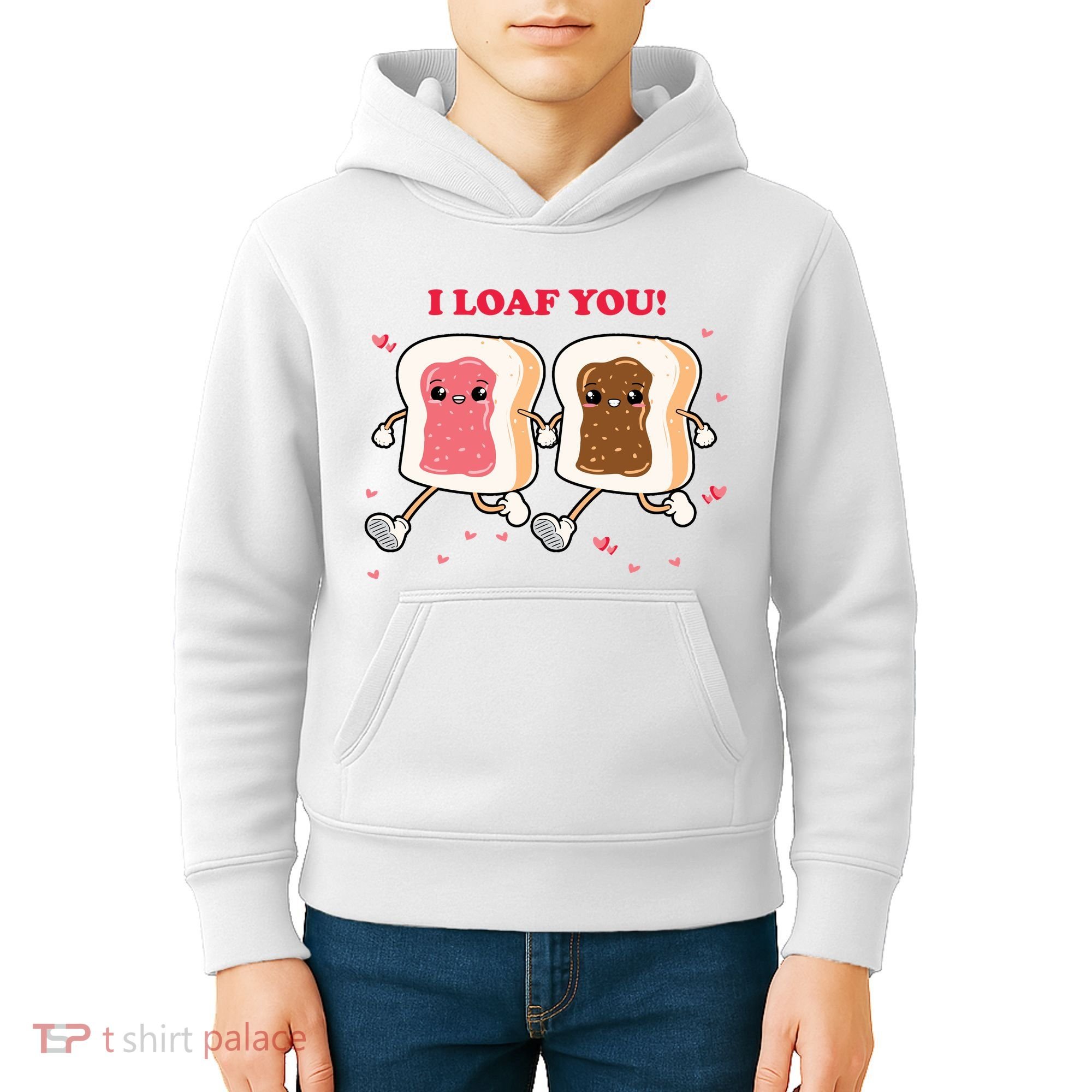 I Loaf You Valentines Day Funny Gift Kids Hoodie