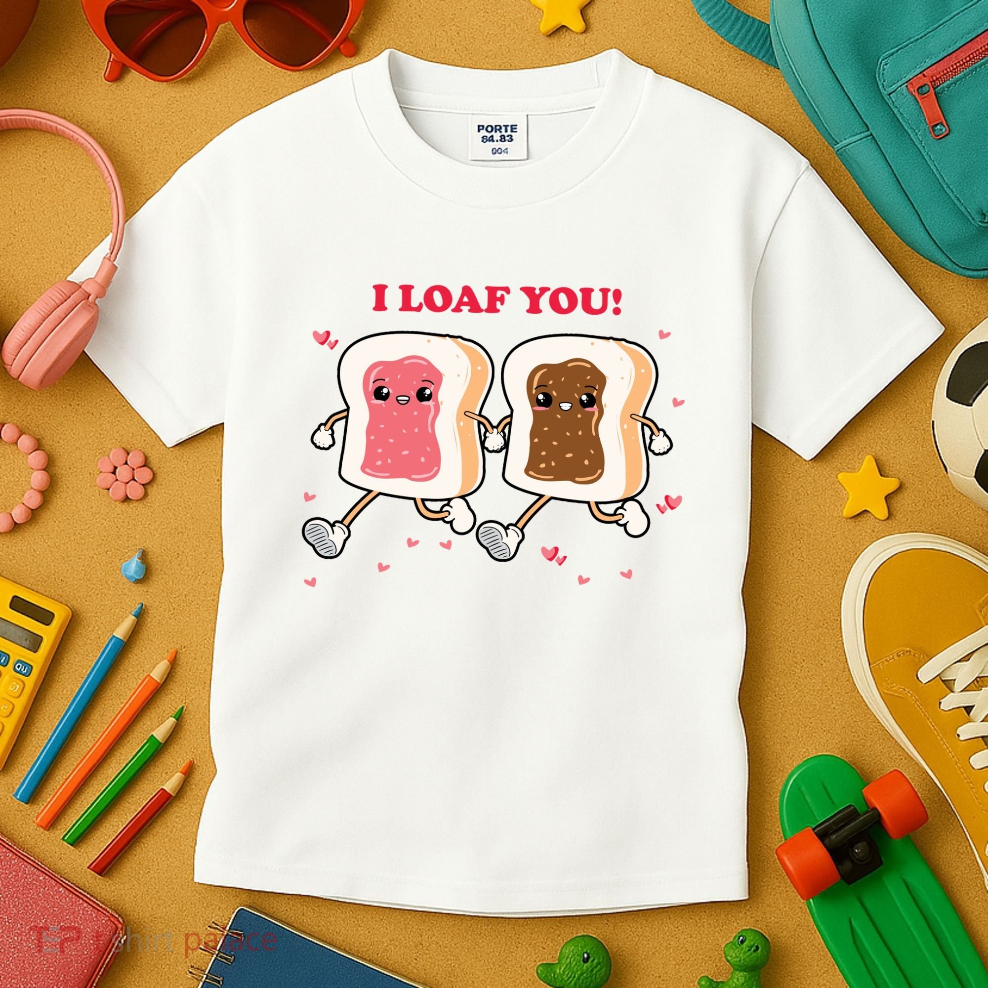 I Loaf You Valentines Day Funny Gift Kids T-Shirt