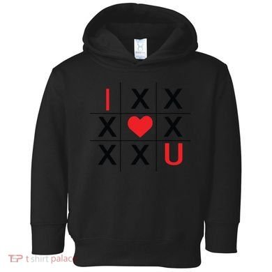 I Love You Tic Tac Toe Cute Valentines Day Toddler Hoodie